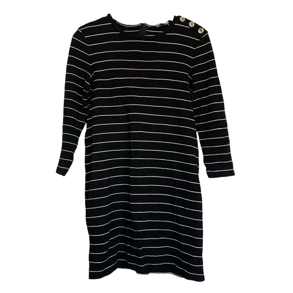 Black Striped Midi Dress